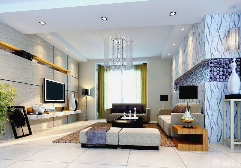 农村客厅马赛克背景墙装修效果图大全2025图片