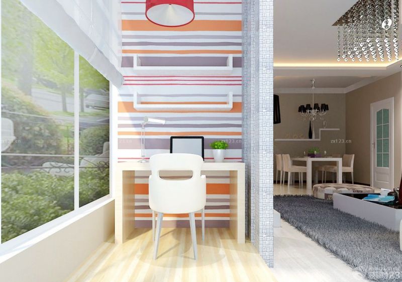 现代别墅客厅连餐厅装修效果图片