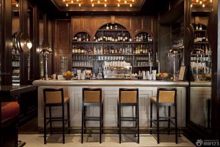 古典美式风格酒吧吧台设计效果图