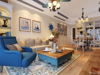 美式客厅布艺沙发装修设计效果图片