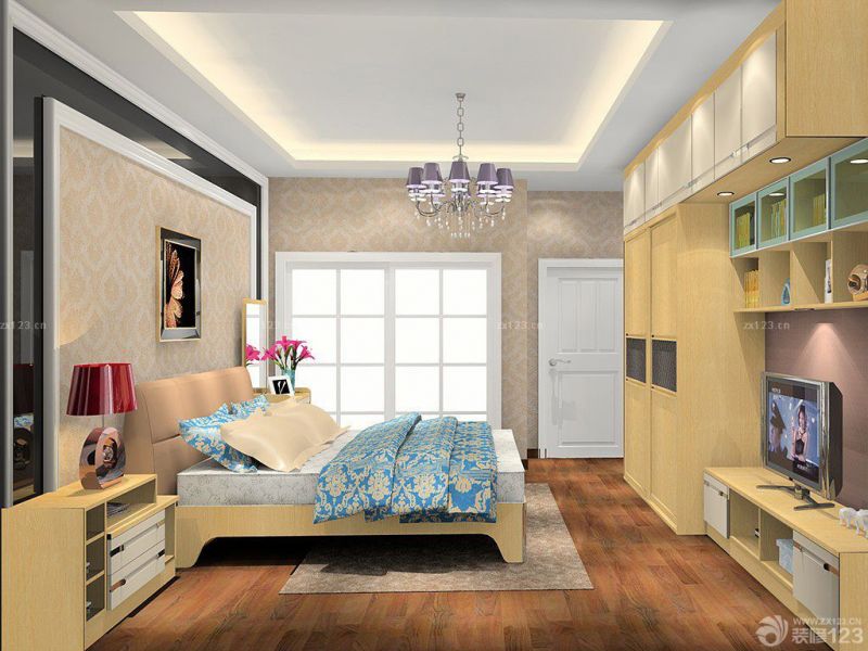 实用小户型三室现代简约风格卧室的装修图