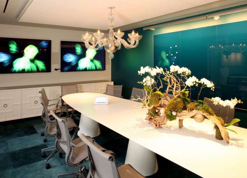 公司会议室简约吊灯装修设计效果图片