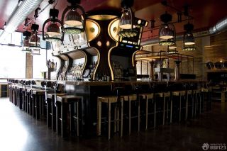 loft装修效果图酒吧吧台设计