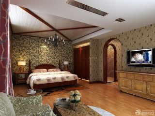 古典美式主卧室装修设计效果图