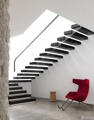 现代公司楼梯间靠背椅装修设计效果图片