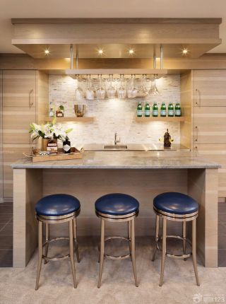 家庭小酒吧石材吧台装修效果图片2023