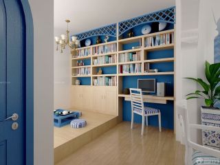 小阳台书厨装修效果图片现代地中海风格设计图