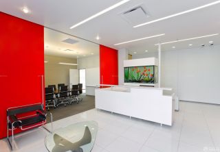 红色公司办公室背景墙效果图片