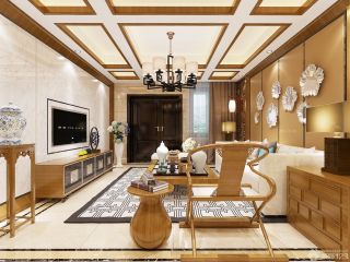 现代中式客厅装修效果图大全2023图片 客厅沙发背景墙装饰