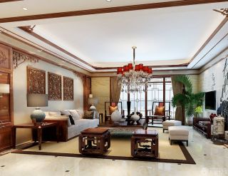 现代中式客厅装修效果图大全2023图片 大型别墅设计