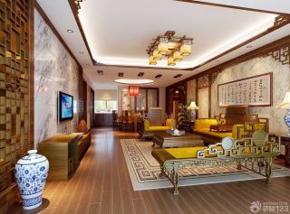 现代中式客厅装修效果图大全2023图片 客厅实木家具