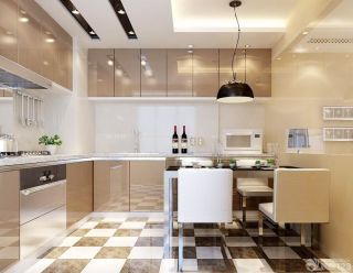 现代餐厅装修效果图大全2025图片 拼花地砖装修效果图片