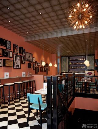 复古酒吧棕色墙面装修设计效果图片