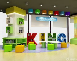 幼儿园室内设计书柜装修效果图片