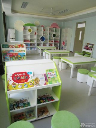 幼儿园阅览室书柜装修效果图片大全