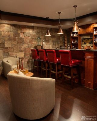 家庭酒吧装潢石材墙面装修效果图片