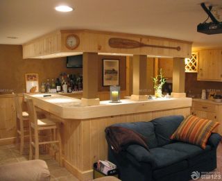 美式乡村小户型家庭装修酒吧台效果图