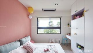 儿童房粉色墙面装修设计效果图片