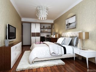 简单卧室花藤壁纸设计装修效果图片