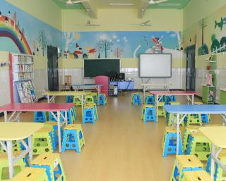 上海幼儿园教室室内手绘墙装修效果图片