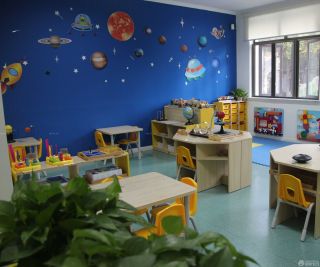 上海豪华幼儿园室内手绘墙装修效果图片