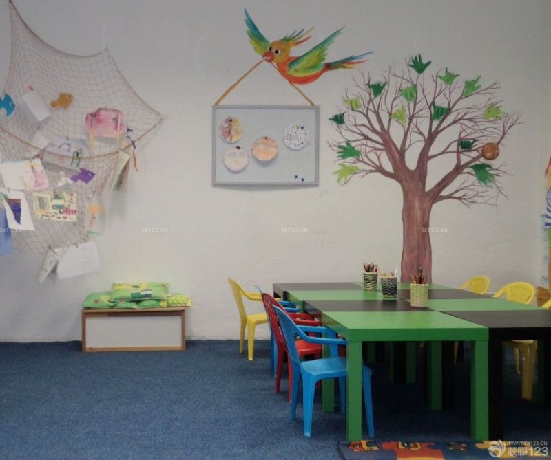 现代简约幼儿园室内墙面设计装修效果图片