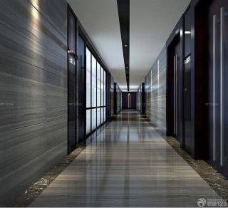 现代简约风格会议室走廊装修图片