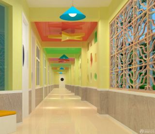 混搭风格幼儿园走廊吊顶装修效果图