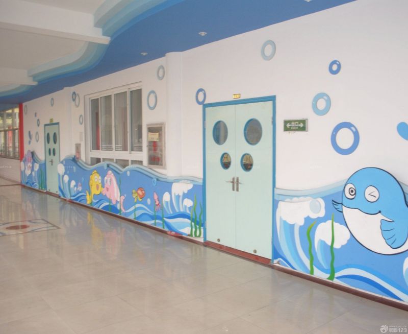 大型幼儿园走廊装修设计图片