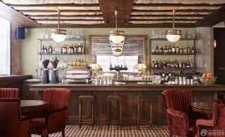 古典欧式风格实木酒吧吧台