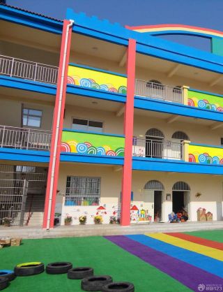 现代幼儿园外墙彩绘设计图片