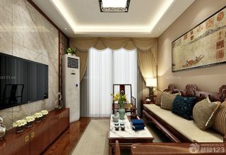 中式风格客厅沙发背景墙装修效果图片