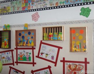 幼儿园照片墙装修设计效果图片