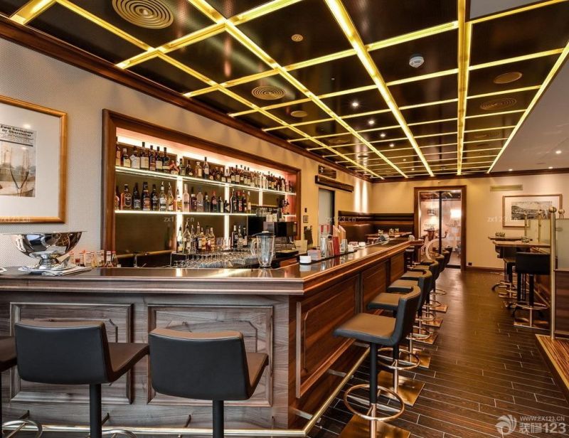 舒适酒吧吧台集成吊顶装修效果图赏析