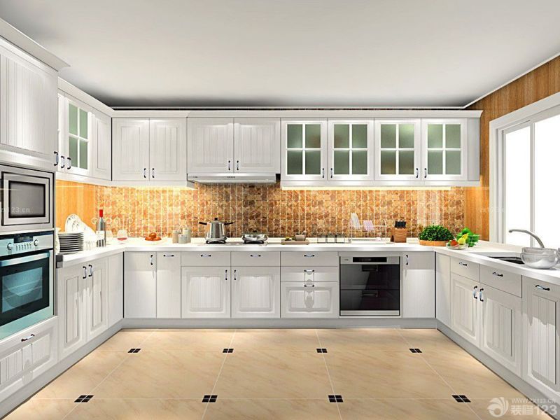 白色厨房白色橱柜装修效果图片欣赏