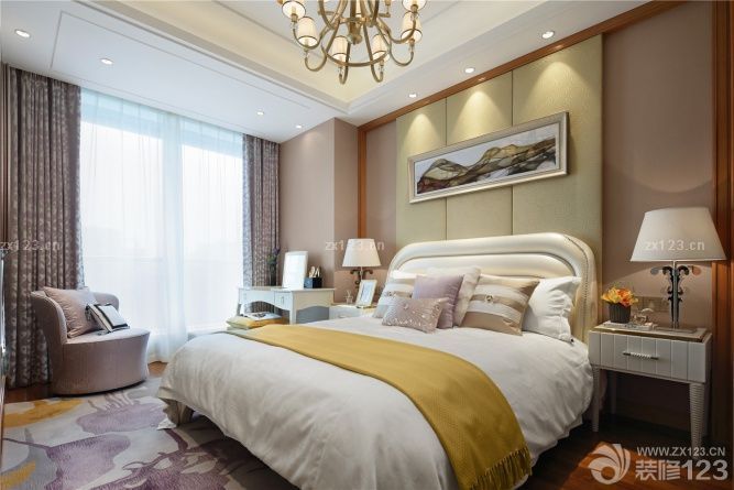 美式新古典风格卧室装潢装修设计效果图片