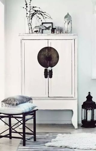 白色简约新中式家具装修效果图片