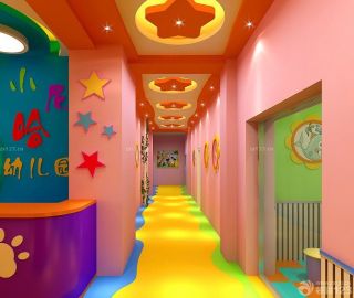 最新现代幼儿园走廊吊顶装饰效果图片大全
