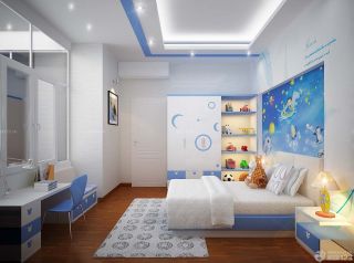 儿童卧室床头壁画装修效果图