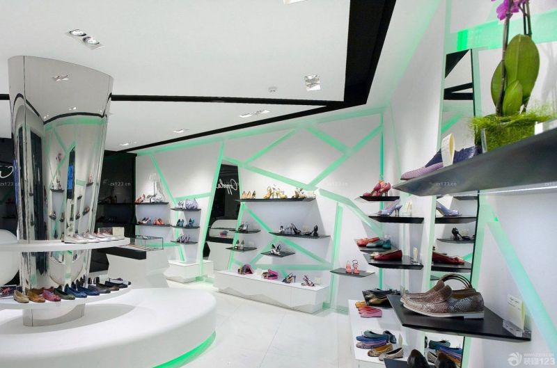 欧式女鞋店墙面设计装修效果图片