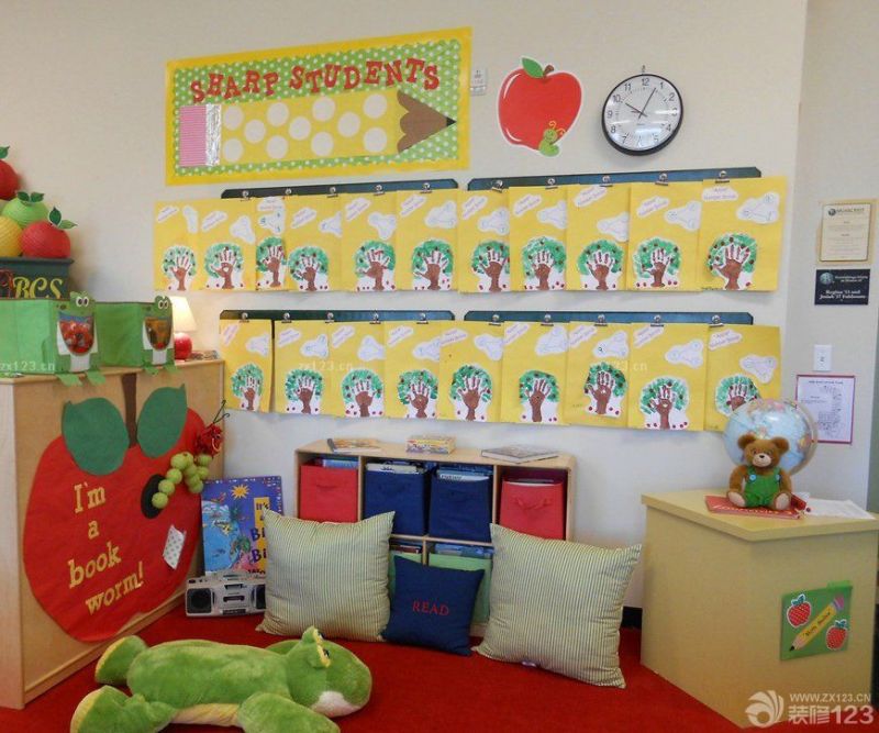 小型幼儿园室内背景墙设计效果图集