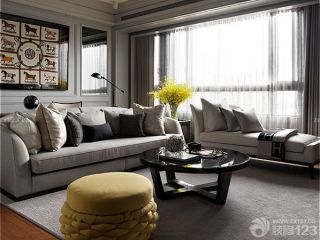 法式休闲风格客厅沙发摆放装修效果图片