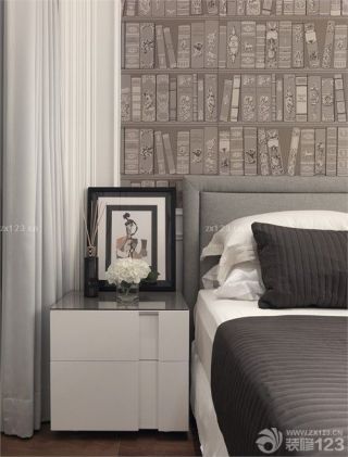 法式休闲风格床头背景墙装修效果图片