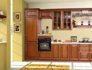 厨房效果图大全2023图片 厨房实木橱柜效果图