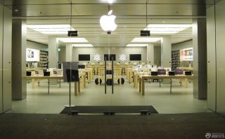 苹果店面双开门装修效果图片
