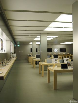 苹果店面灰色墙面装修效果图片