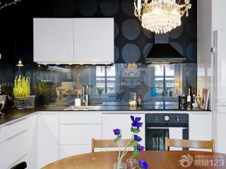 白色橱柜装修效果图片 开放式厨房图片