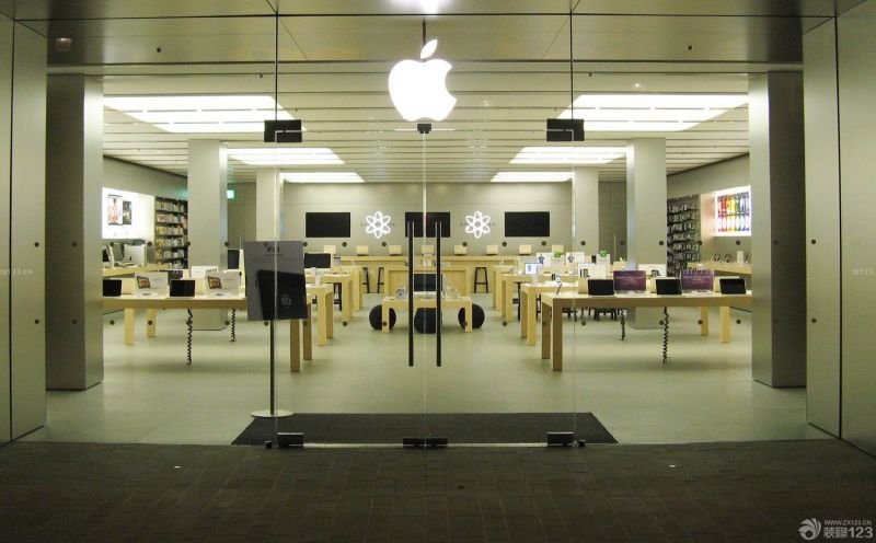 苹果店面双开门装修效果图片