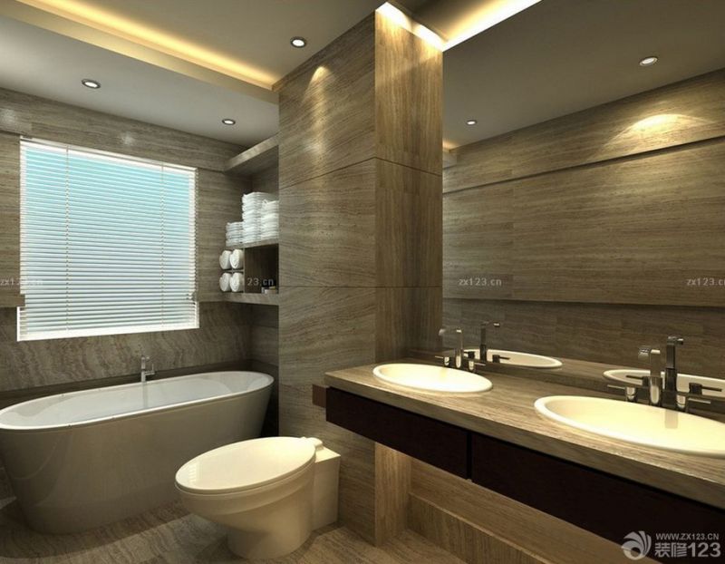 最新卫生间白色浴缸装修效果图片欣赏