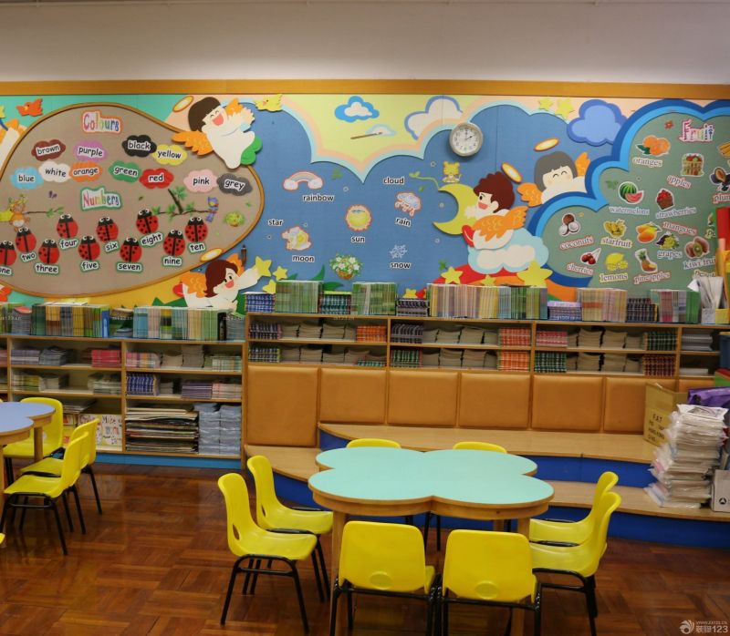 特色幼儿园教室墙面装饰装修效果图片